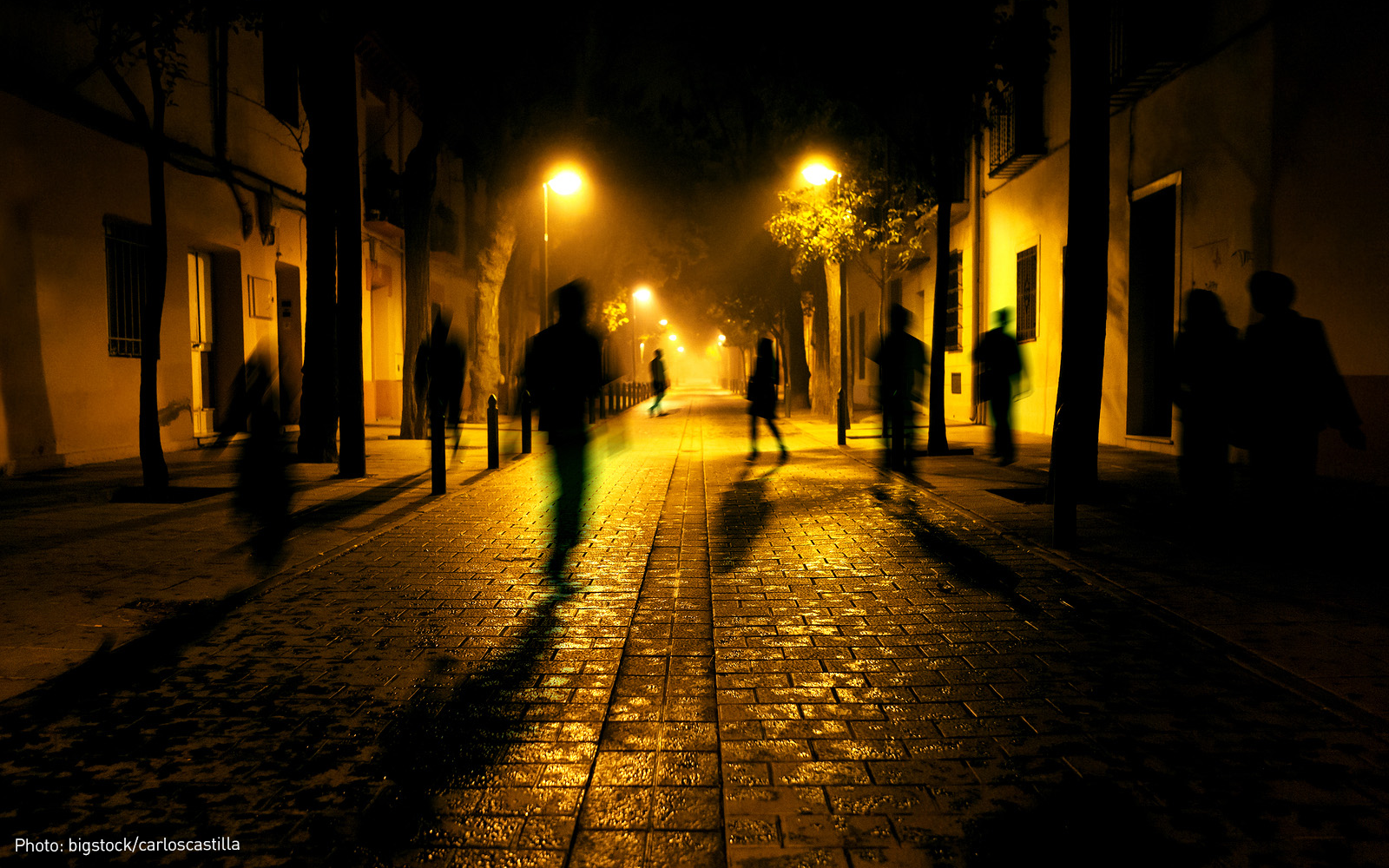 Shadows in city street