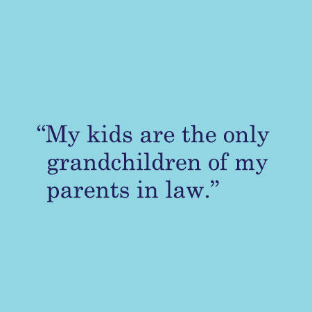 My kids are the only grandchildren of my parents in law.