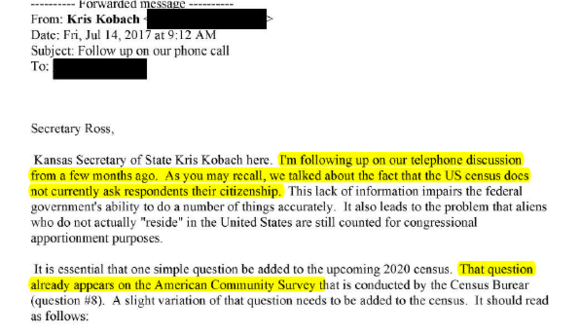 Email from Kris Kobach