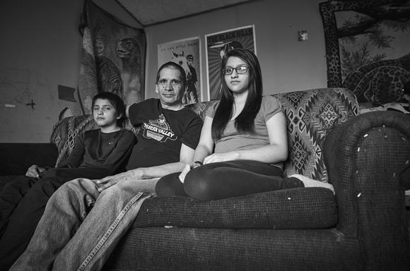 Native family on couch