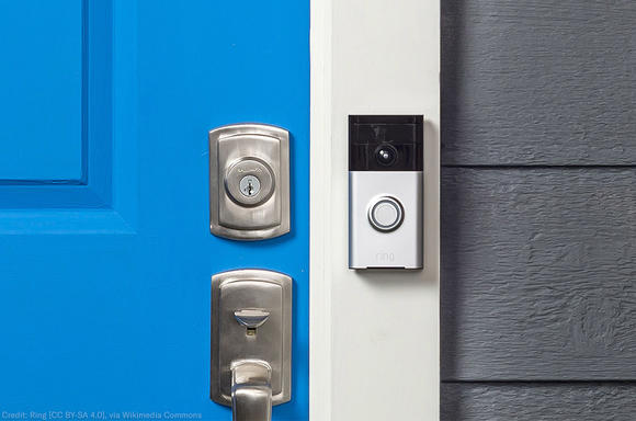 Door with Ring video doorbell