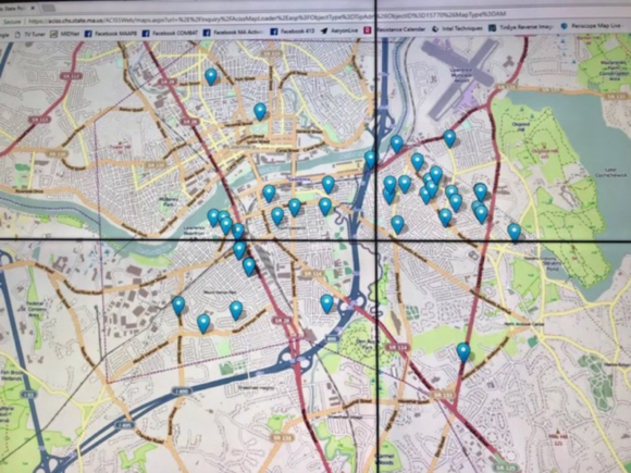 Close up of the map in the tweet by MassStatePolice