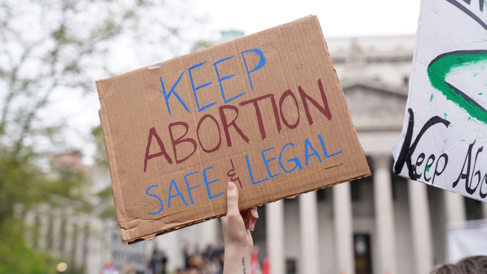 A pro-abortion sign at a rally in New York.